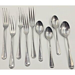 Michael Lloyd Flatware Stainless Korea 3 Prong Forks Spoons Replacements 9 Piece